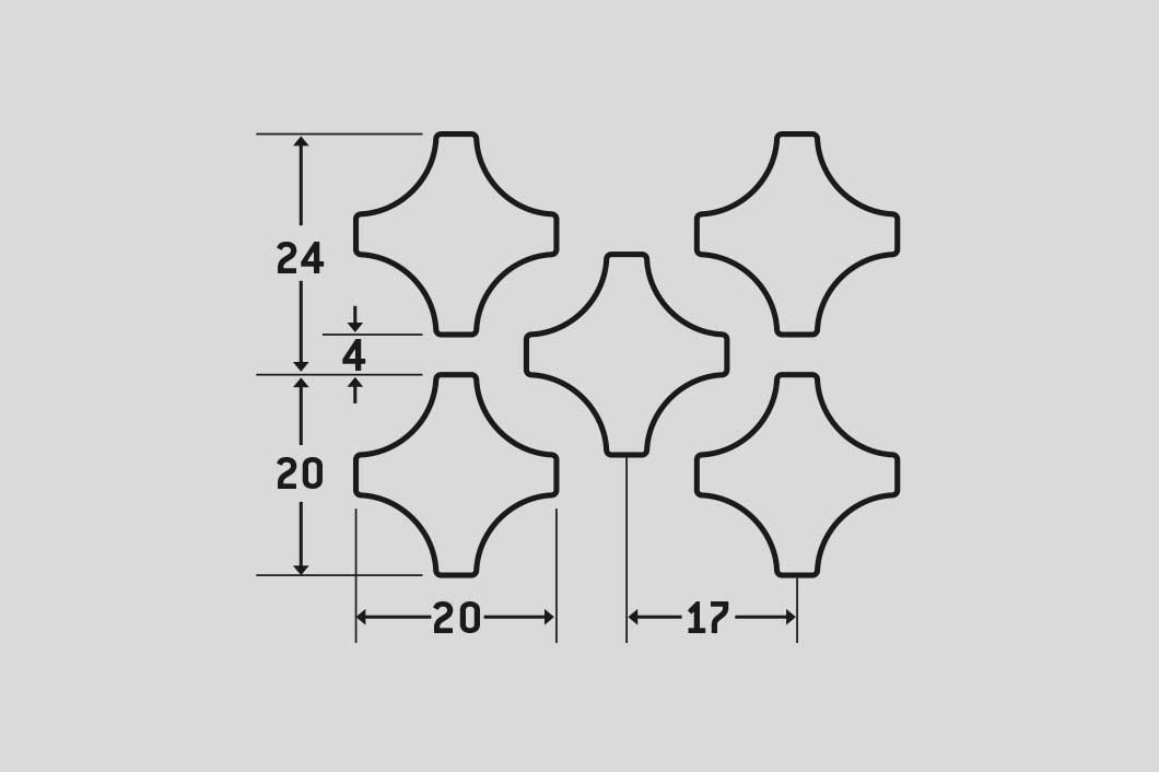 Arabica, Perforated sheet, Aluminium, 2 x 1000 x 2000 mm