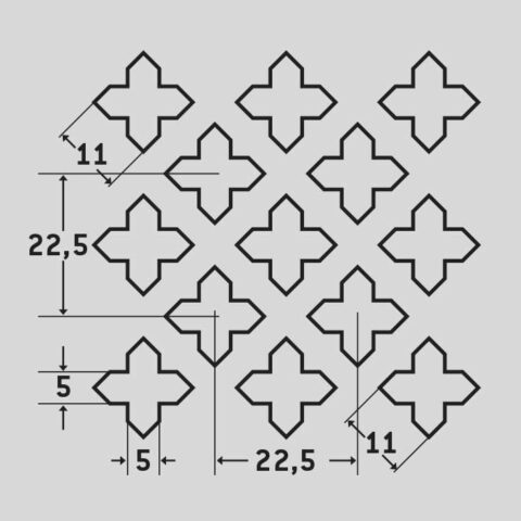 Cross 11, Perforated sheet, Brass, 1 x 1000 x 2000 mm - Image 2