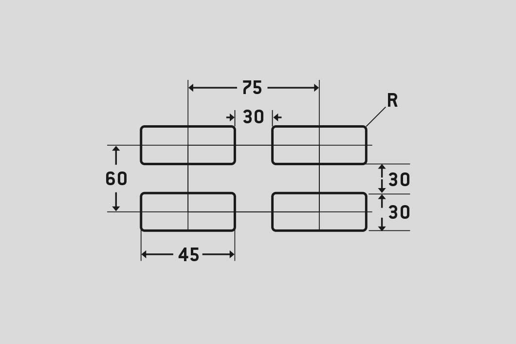 Rectangular, Perforated sheet, Aluminium, 1.5 x 1250 x 2500 mm