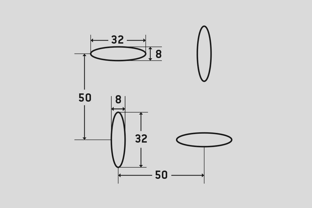 Ellipse EVH 8x32, Perforated sheet, Aluminium, 3 x 1250 x 2500 mm