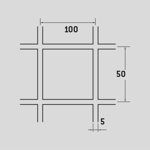 Welded mesh 100 x 50 mm, Stainless steel, 5 x 1000 x 2000 mm - Image 2