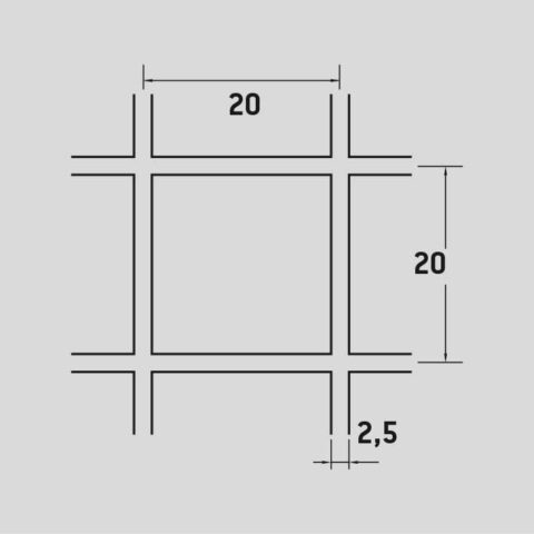Welded mesh 20 x 20 mm, Mild Steel, 2.5 x 1000 x 2000 mm - Image 2