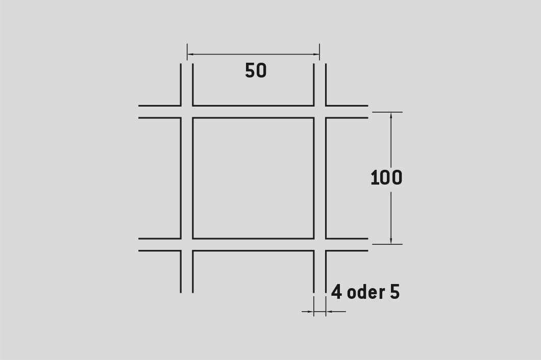 Welded mesh 50 x 100 mm, Mild Steel, 5 x 1250 x 2500 mm
