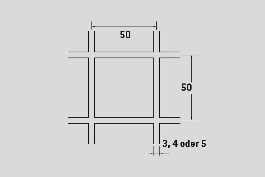 Welded mesh 50 x 50 mm, Mild Steel, 4 x 1250 x 2500 mm