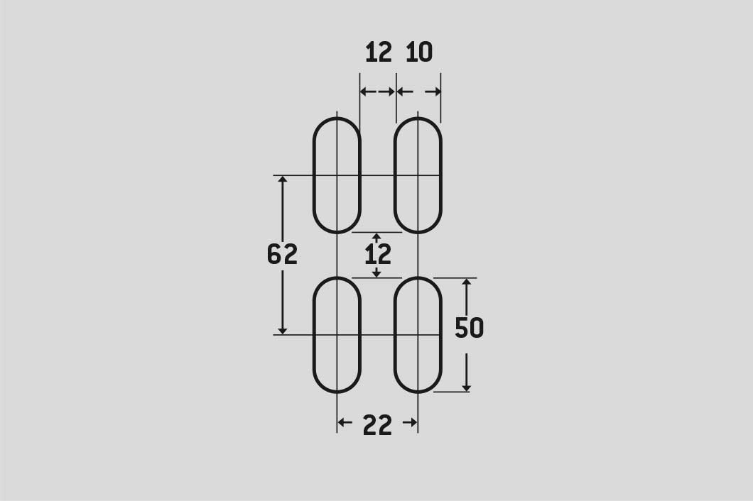 LR10x50 U22x62, Perforated sheet, Aluminium, 3 x 1000 x 2000 mm
