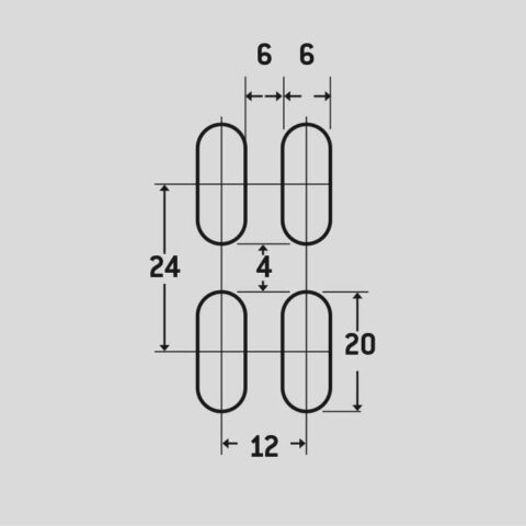 LR6x20 U12x24, Perforated sheet, Aluminium, 2 x 1000 x 2000 mm - Image 2
