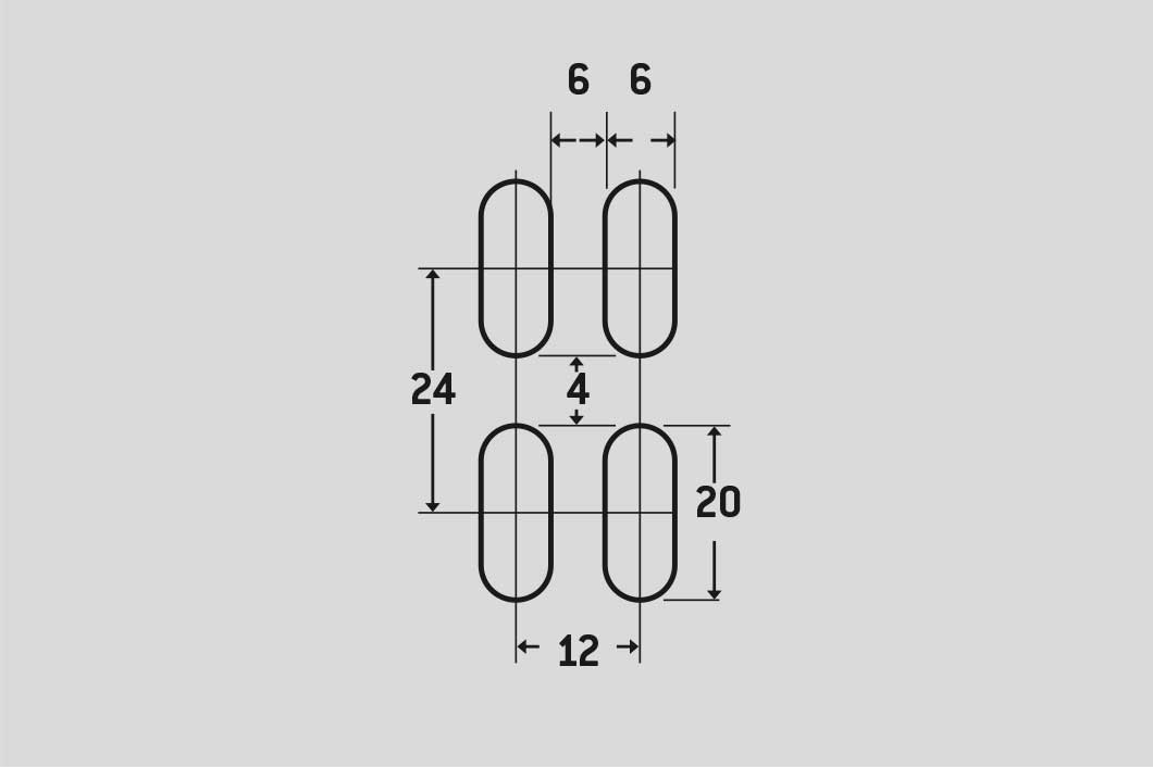 LR6x20 U12x24, Perforated sheet, Aluminium, 2 x 1000 x 2000 mm