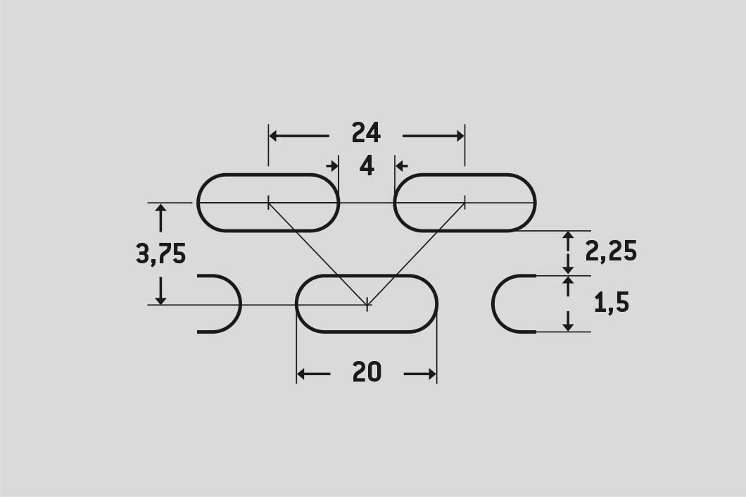 LR 1,5x20 Z3,75x24, Perforated sheet, Mild Steel, 1 x 1000 x 2000 mm