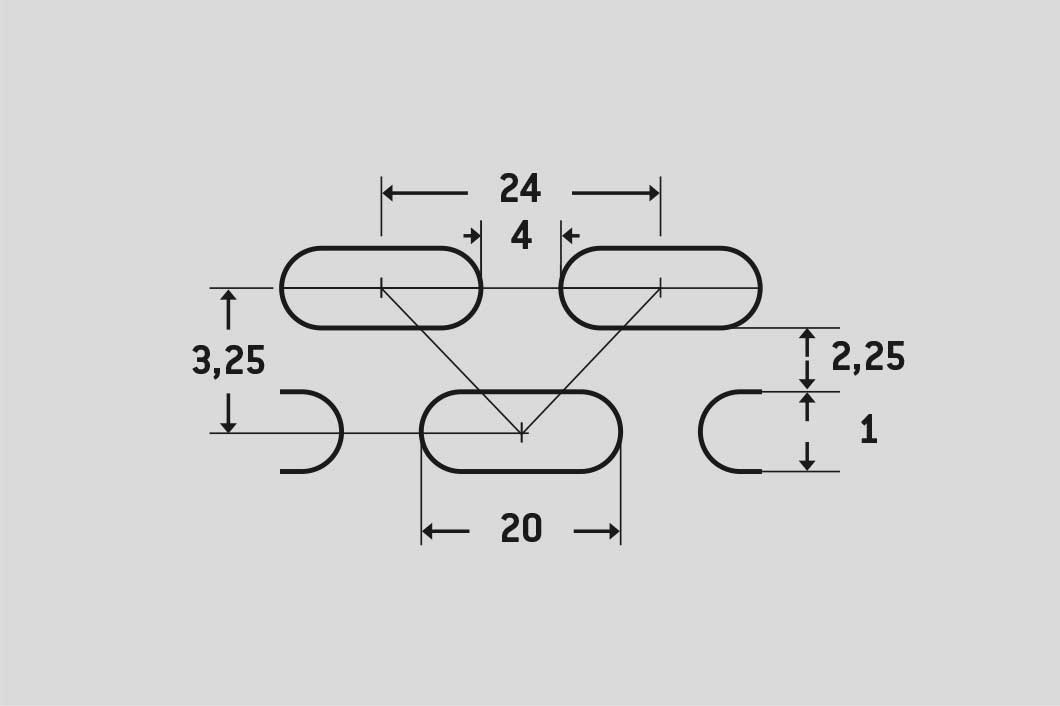 LR 1x20 Z3,25x24, Perforated sheet, Mild Steel, 1 x 1000 x 2000 mm