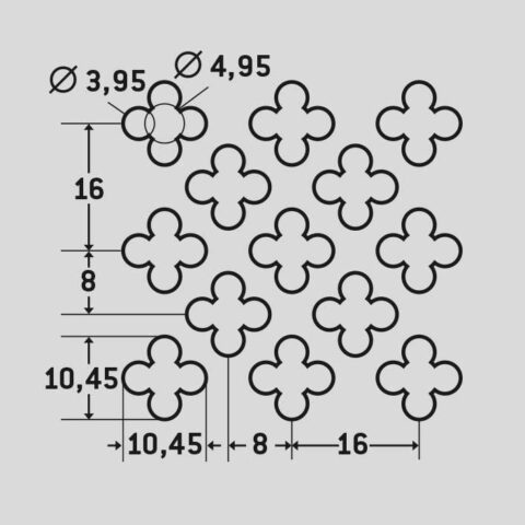 No. 152, Perforated sheet, Aluminium, 1 x 1000 x 2000 mm - Image 2