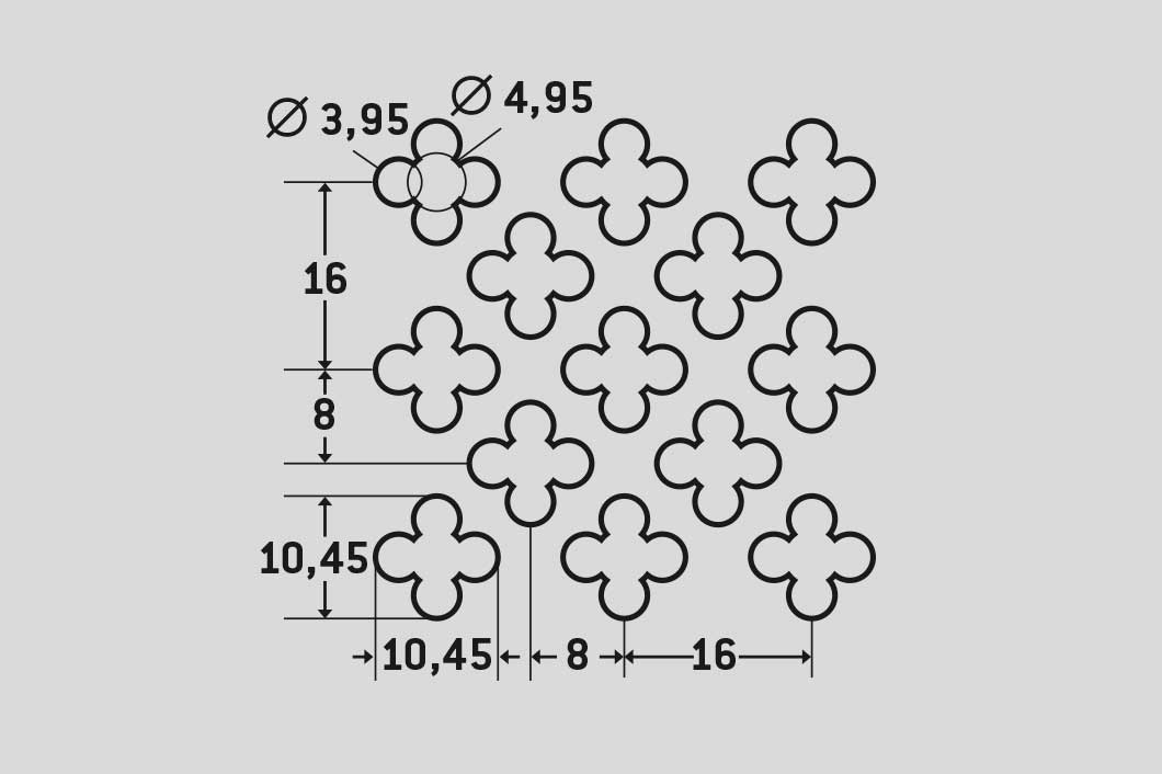 No. 152, Perforated sheet, Brass, 1 x 1000 x 2000 mm