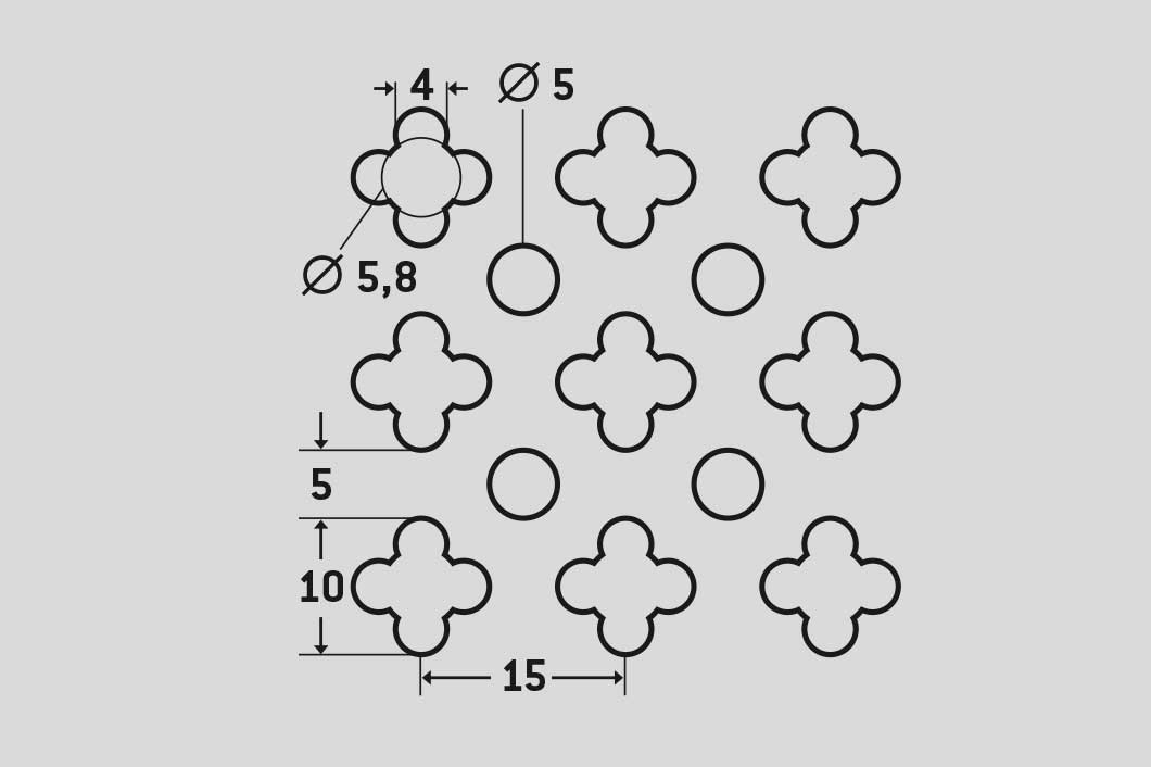 No. 153, Perforated sheet, Brass, 1 x 1000 x 2000 mm