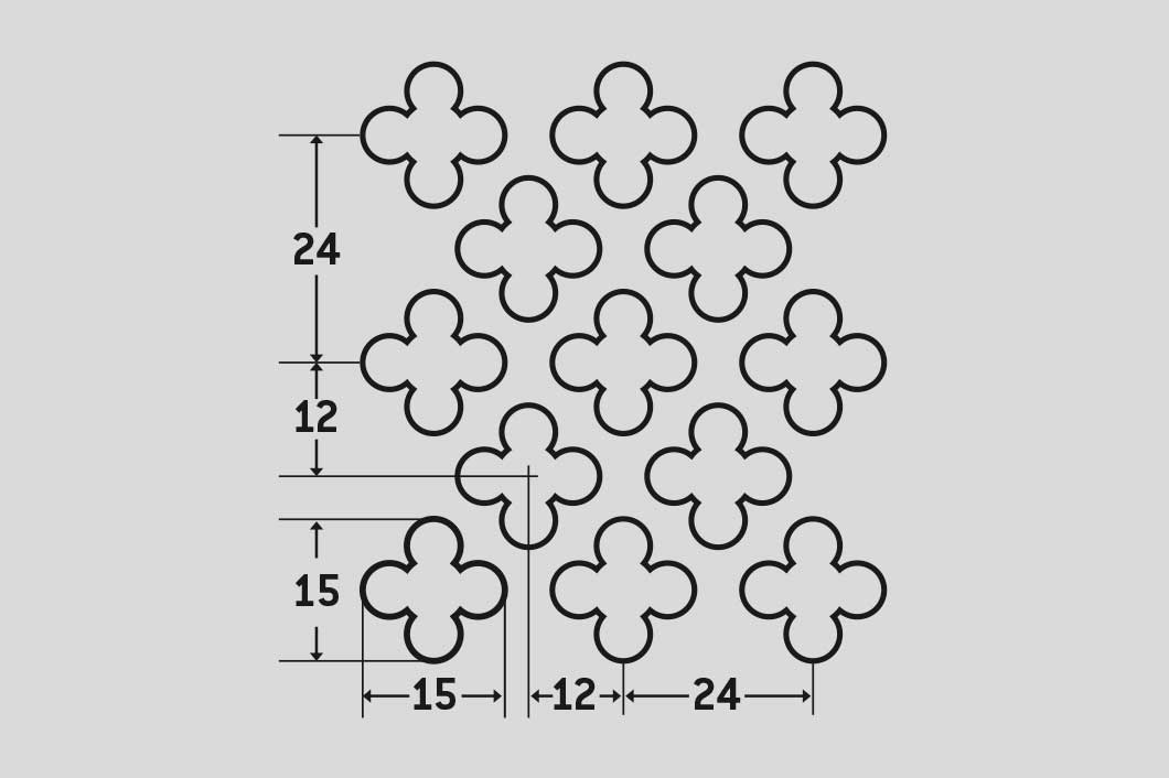 No. 154, Perforated sheet, Aluminium, 2 x 1000 x 2000 mm