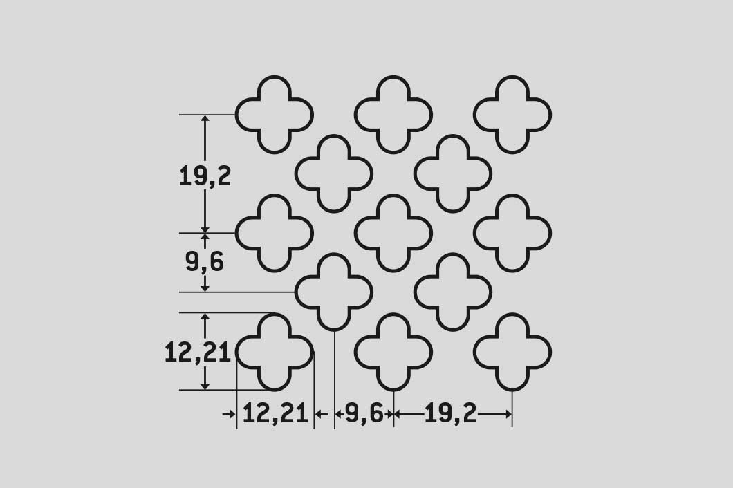 No. 155, Perforated sheet, Mild Steel, 1.5 x 1000 x 2000 mm