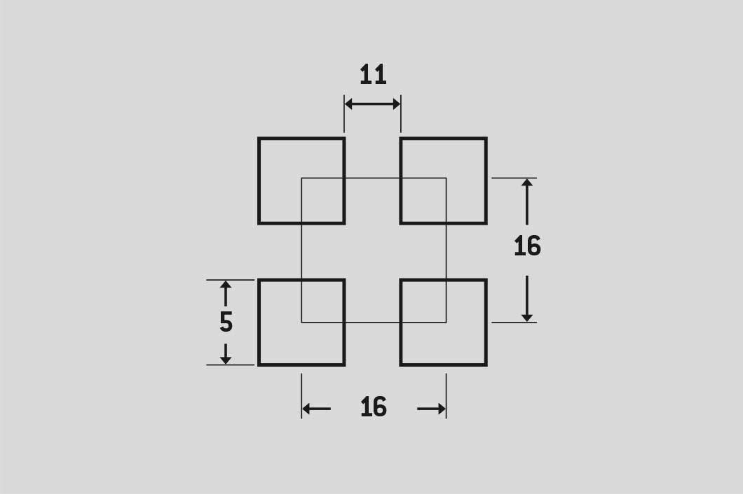 C5 U16, Perforated sheet, Stainless steel, 1.5 x 1000 x 2000 mm