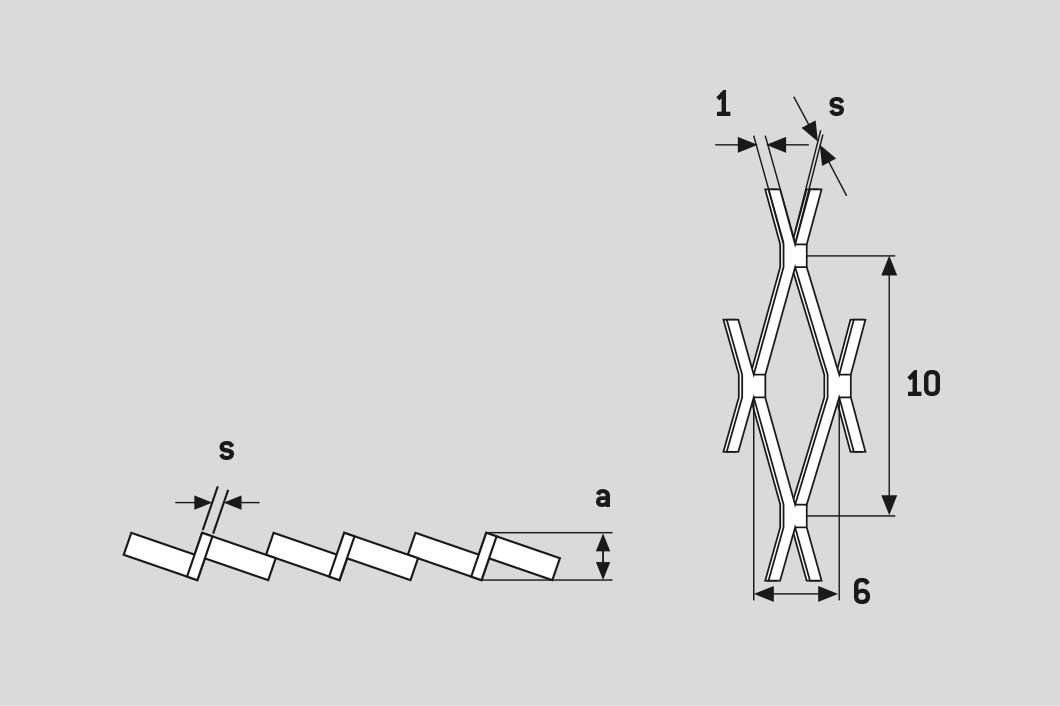 Rhomb 10x6x1, Expanded metal, Aluminium, 1 x 1000 x 2000 mm