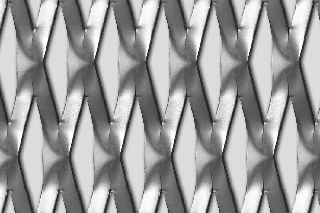 Rhomb 110x30x11, Expanded metal, Aluminium, 1.5 x 1000 x 2000 mm
