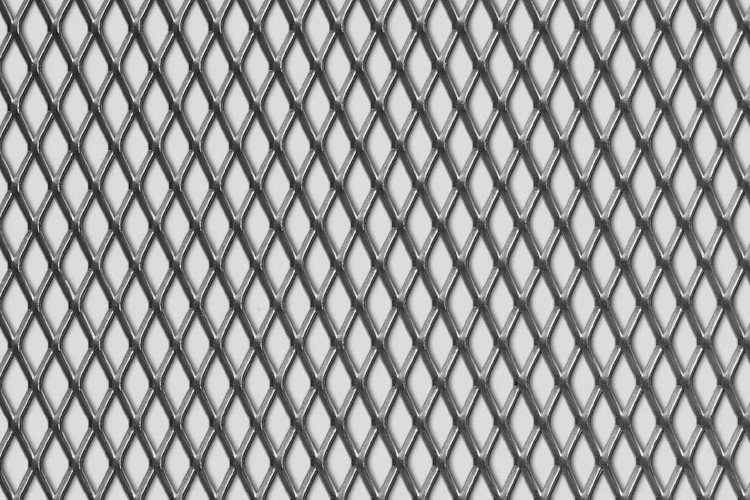 Rhomb 20x10x2, Expanded metal, Mild Steel, 1 x 1000 x 2000 mm