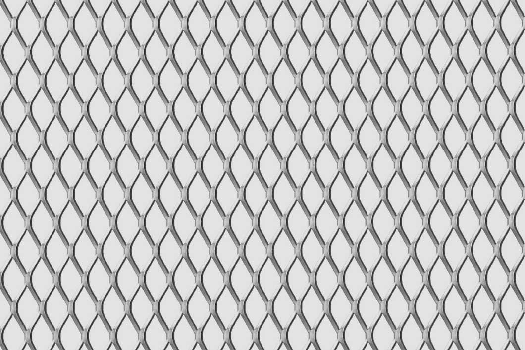 Rhomb 20x10x2, Expanded metal, Mild Steel, 1 x 1000 x 2000 mm