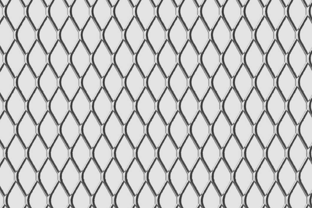 Rhomb 28x13x2, Expanded metal, Mild Steel, 2 x 1500 x 3000 mm