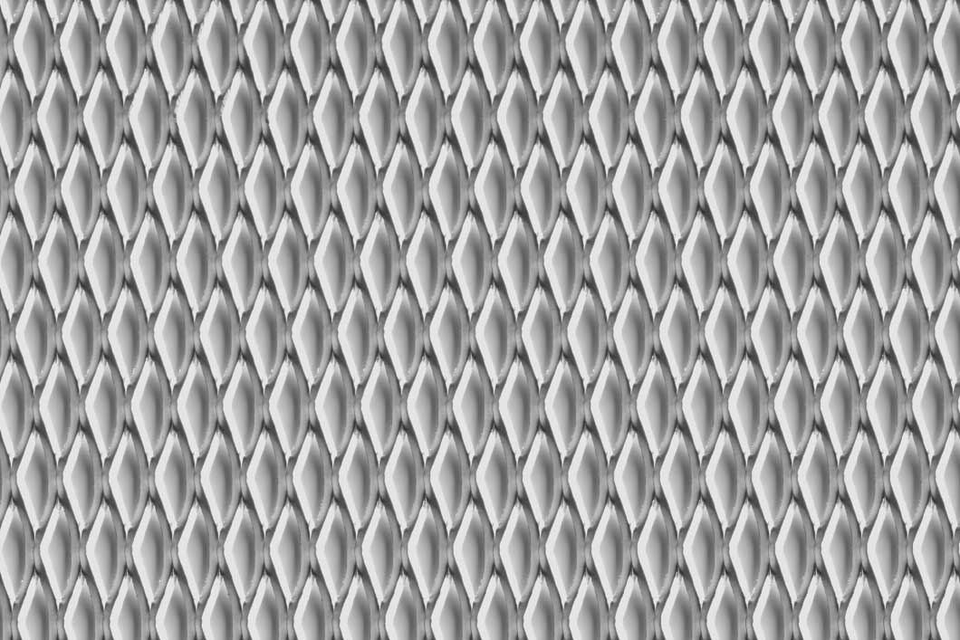 Rhomb 28x9x2,5, Expanded metal, Mild Steel, 1 x 1000 x 2000 mm