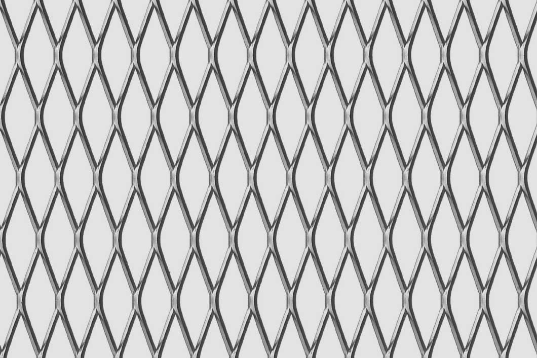 Rhomb 42x13x2, Expanded metal, Mild Steel, 2 x 1250 x 2500 mm