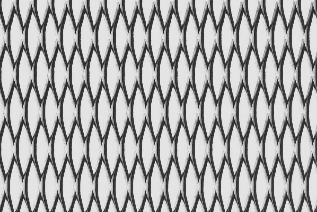 Rhomb 43x10x2,5, Expanded metal, Mild Steel, 2 x 1250 x 2500 mm