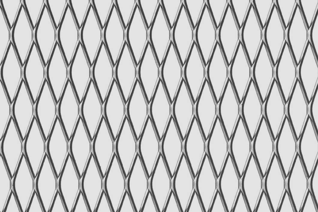 Rhomb 43x13x2,5, Expanded metal, Mild Steel, 1.5 x 1250 x 2500 mm