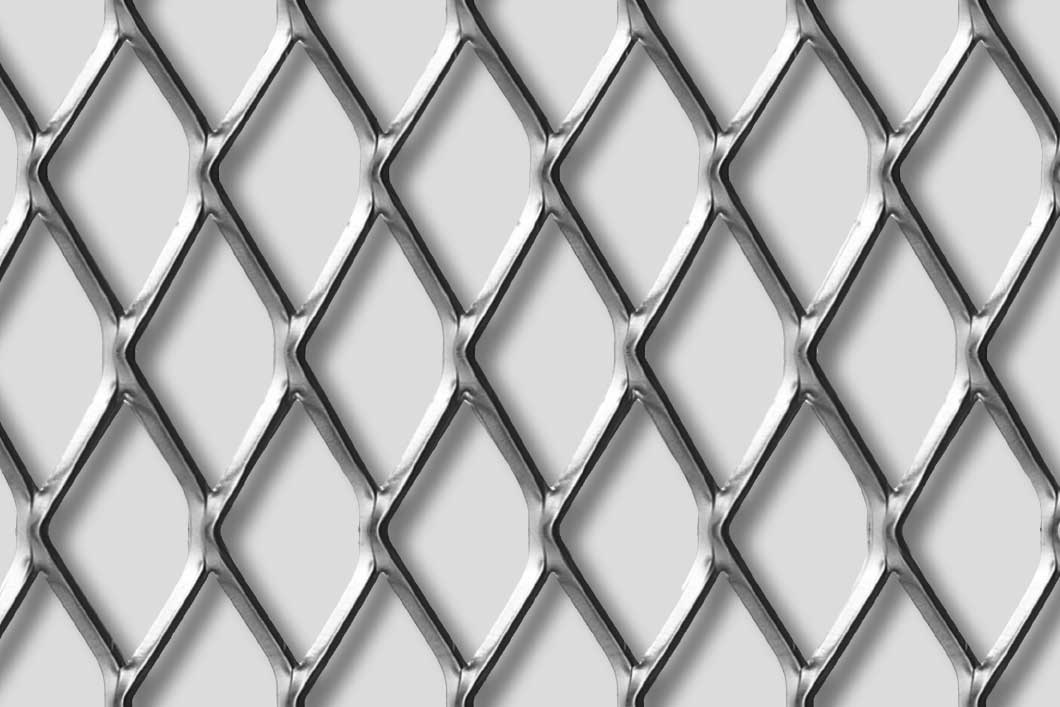 Rhomb 62x30x6, Expanded metal, Mild Steel, 3 x 1500 x 2000 mm
