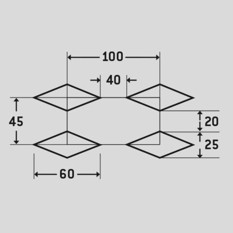 Rhomb aligned, Perforated sheet, Aluminium, 2 x 1500 x 3000 mm - Image 2