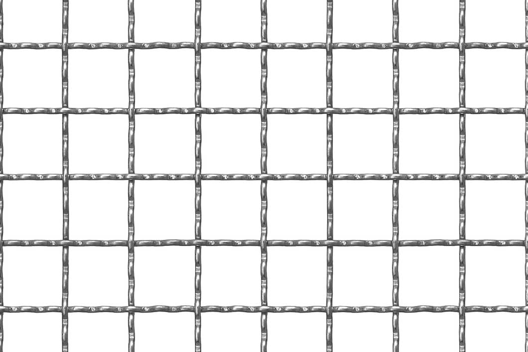 Crimped mesh 21 x 21 mm, Aluminium, 2.5 x 1000 x 2000 mm