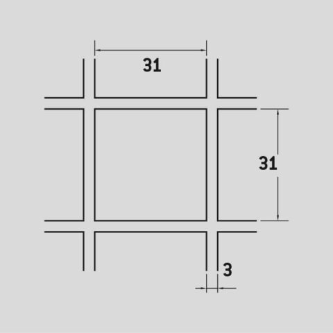 Crimped mesh 31 x 31 mm, Mild Steel, 3 x 1000 x 2000 mm - Image 2