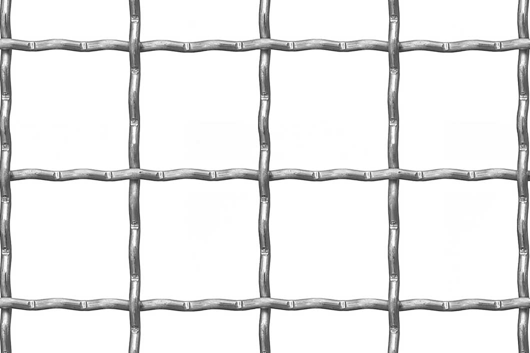 Crimped mesh 42 x 42 mm, pre galvanised steel, 4 x 1000 x 2000 mm